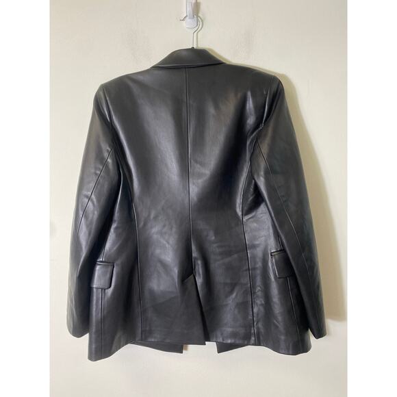 Zara Black Faux Leather Jacket Sz XL - Picture 2 of 3